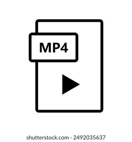 Mp4 file icon illustrated on background