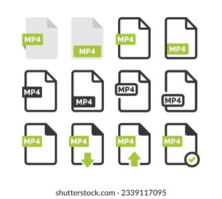 MP4 file icon isolated on white background