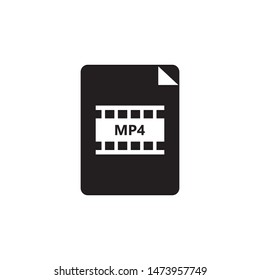 Mp4 file icon. Logo element illustration MP4 file design