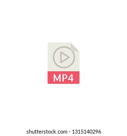 mp4 file icon on a white background