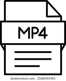 Mp4 File Icon Symbol Art Sign