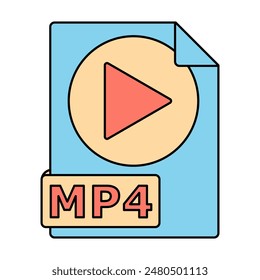 MP4 File Icon. Symbol for Digital Video Format