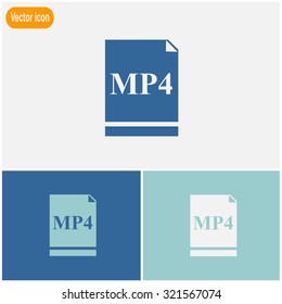 MP4 file icon. Vector.