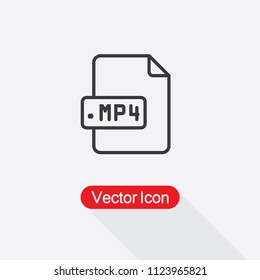 MP4 File Icon Vector Illustration Eps10