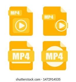 MP4 file icon. MP4 File Vector Logo element illustration. MP4 file design. MP4 file concept. Can be used for web and mobile development