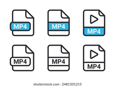 Icono de archivo MP4 Vector. símbolo, signo