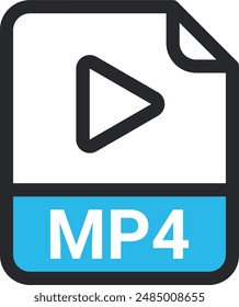 MP4 file icon vector. symbol, sign