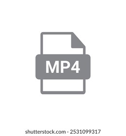 MP4 file icon vector. symbol, sign on white background.