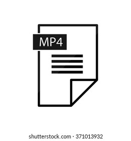mp4 icon -  black vector icon