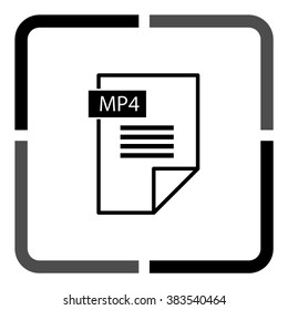 mp4 icon  - black vector icon