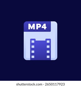 ícone mp4, formato de arquivo de vídeo, design vetorial