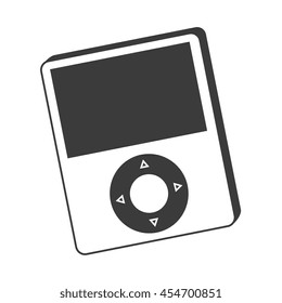 MP4 music player , isolated flat icon vector illustration
