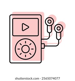 Mp4 Player color shadow thinline icon , vector, pixel perfect, illustrator file