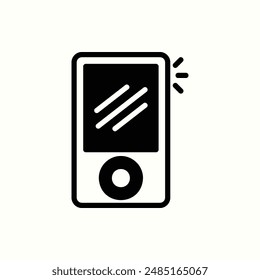 icono del reproductor mp4, gadget de tema de icono de glifo aislado