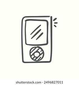 mp4 player icon, isolated handdrawn icon theme gadget