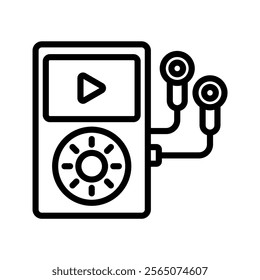 Mp4 Player line icon , vector, pixel perfect, illustrator file