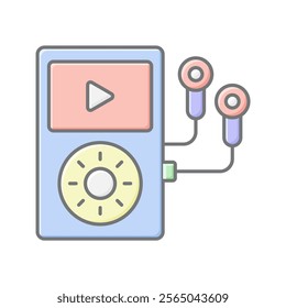 Mp4 Player lineal color icon , vector, pixel perfect, illustrator file