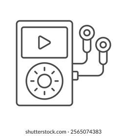 Mp4 Player thinline icon , vector, pixel perfect, illustrator file