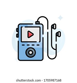 MP4 Player vector illustration. Filled outline style icon. Technology & Smart Working symbol. 