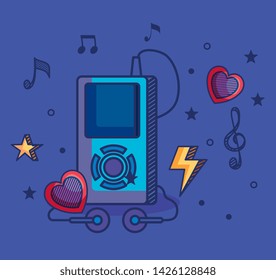 mp4 with treble clef and quaver with beam notes and hearts