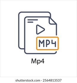 Mp4 Vector icon stock illustration