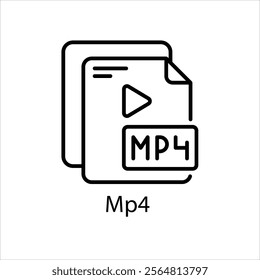 Mp4 Vector icon stock illustration