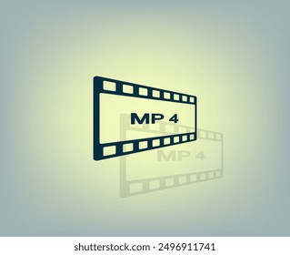 MP4 video file extension icon vector.