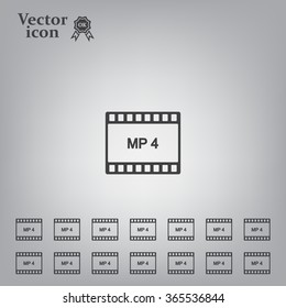 MP4 video file extension icon vector.