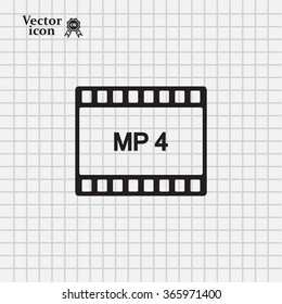 MP4 video file extension icon vector.