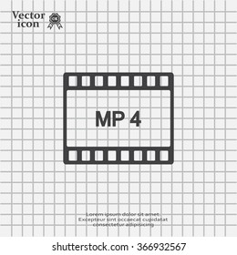 MP4 video file extension icon vector.