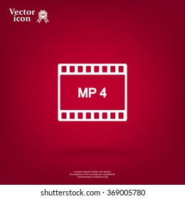 MP4 video file extension icon vector.