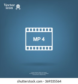 MP4 video file extension icon vector.