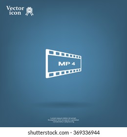 MP4 video file extension icon vector.