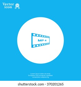 MP4 video file extension icon vector.