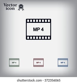MP4 video file extension icon vector.