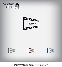 MP4 video file extension icon vector.
