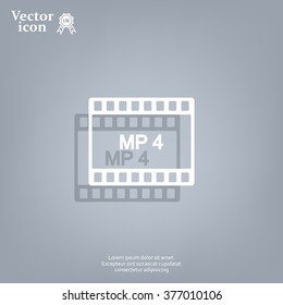 MP4 video file extension icon vector.
