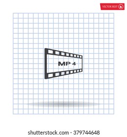 MP4 video file extension icon vector.