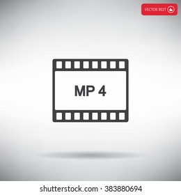 MP4 video file extension icon vector.