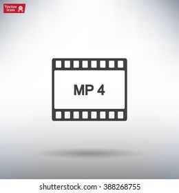 MP4 video file extension icon vector.