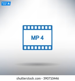 MP4 video file extension icon vector.