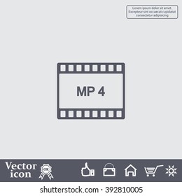 MP4 video file extension icon vector.