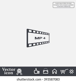 MP4 video file extension icon vector.
