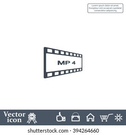 MP4 video file extension icon vector.