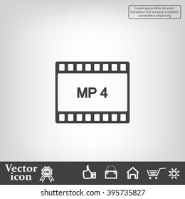 MP4 video file extension icon vector.