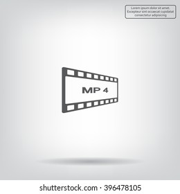 MP4 video file extension icon vector.