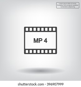 MP4 video file extension icon vector.