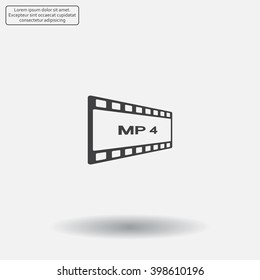 MP4 video file extension icon vector.