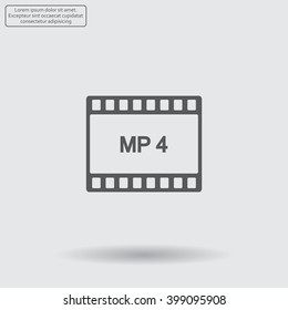 MP4 video file extension icon vector.