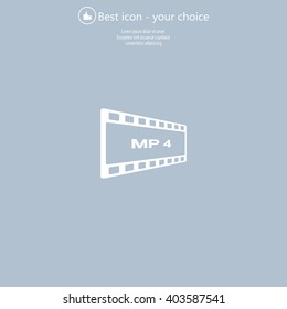 MP4 video file extension icon vector.